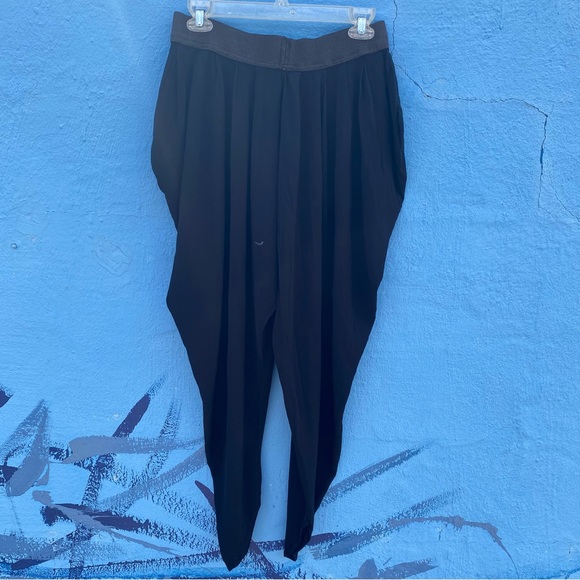 Vintage 80’s boho drop crotch black pants, hip hop pants, elastic waist, size M - Picture 7 of 8